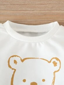 Baby Boy Bear And Letter Graphic Sweatshirt & Trousers - Multicolor - View 5