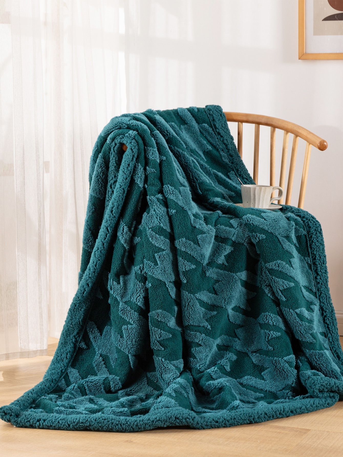 ブランケット ソリッドアニマル柄 約152cm × 約177cm Aqua ブランケット ソリッドアニマル柄 約152cm × 約177cm Aqua