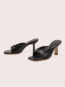 Xăng đan Cao gót Nữ màu trơn Thanh lịch - màu đen - Xem 3