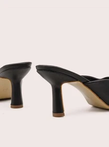 Xăng đan Cao gót Nữ màu trơn Thanh lịch - màu đen - Xem 4