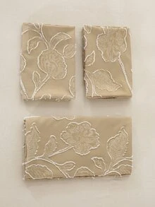 Flower Decor Duvet Cover Set Without Filler - Camel - View 5