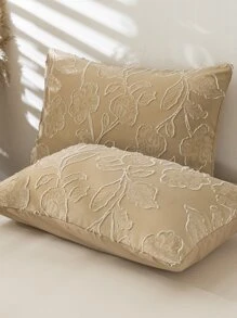 Flower Decor Duvet Cover Set Without Filler - Camel - View 7