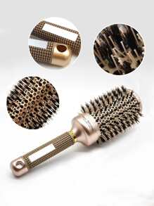 4 件圆形发刷套装，铝制易导热，用于吹干造型和头发的发刷，适合所有类型的头发，梳妆台发梳，男女皆宜的发刷套装
