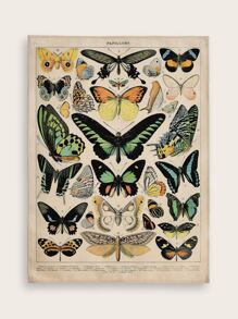 蝴蝶印花挂毯，现代动物图案亚麻家居装饰挂布，房间旗帜，房间装饰，挂毯，墙壁装饰，墙壁艺术，房间用品，房间旗帜，挂毯，墙壁挂毯 - 彩色 - 查看 2