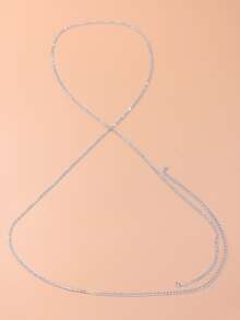 EMERY ROSE Rhinestone Decor Body Chain - Silver - View 2