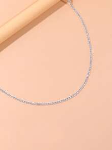 EMERY ROSE Rhinestone Decor Body Chain - Silver - View 3