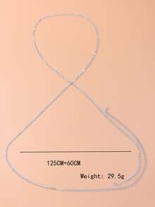 EMERY ROSE Rhinestone Decor Body Chain - Silver - View 4