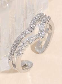 Vòng cửa tay áo Khối Zirconia  Trang trí - Bạc - Xem 3