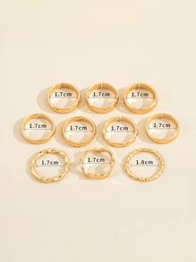10 piezas Anillo metálico con textura