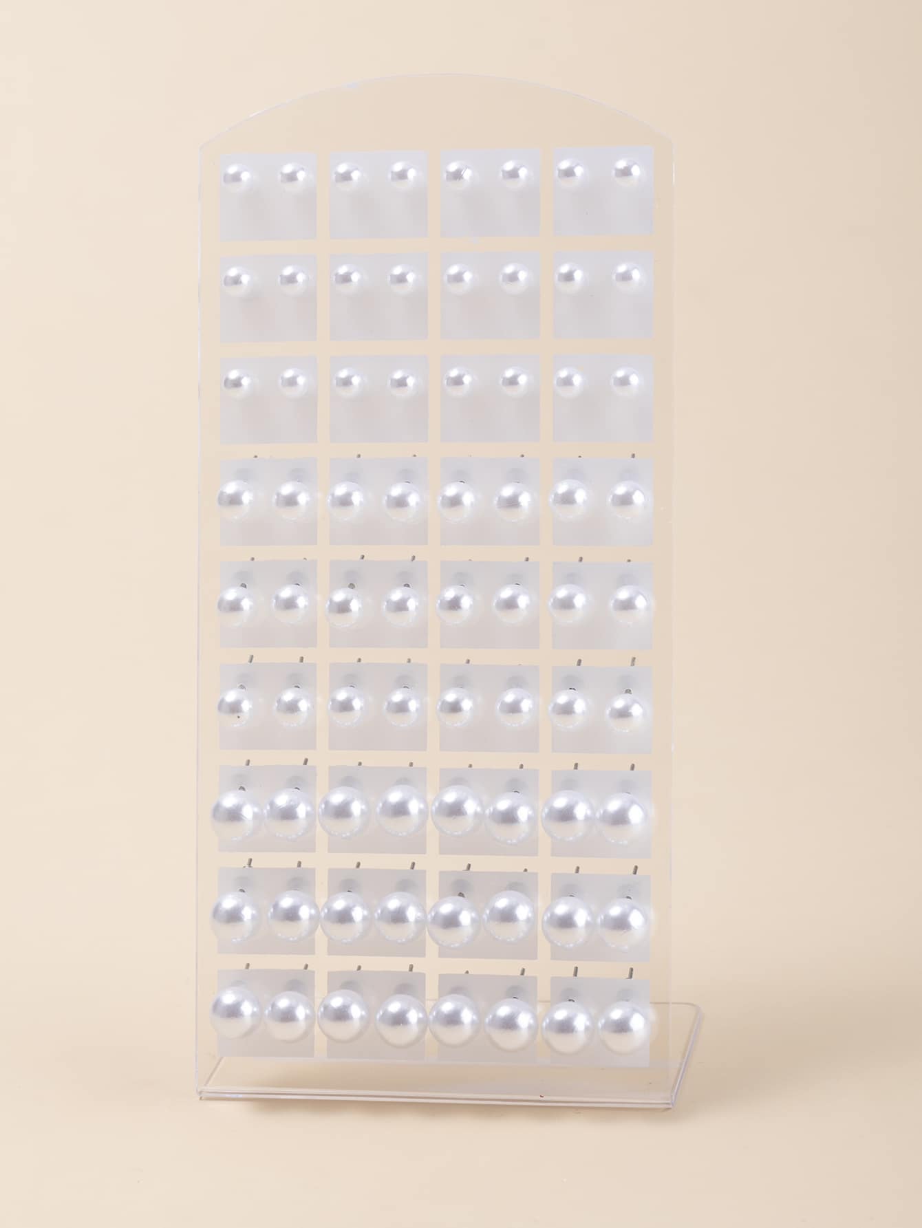 36 par olika storlekar färgglada faux pärlor örhängen, modesmycken för bröllop och alla hjärtans dag (Lätta ytdefekter är normala, skickas i bulk utan örhängedisplayen plastskiva som visas på bilden) - Vitt - Visa 1