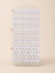 36 par olika storlekar färgglada faux pärlor örhängen, modesmycken för bröllop och alla hjärtans dag (Lätta ytdefekter är normala, skickas i bulk utan örhängedisplayen plastskiva som visas på bilden) - Vitt - Visa 3