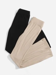 SHEIN Essnce 2 pantalones de cintura alta con pierna de campana - Multicolor - Ver 5