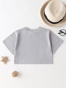 Tops con gái Lá thư Loại bướm Giải trí - Xám - Xem 2