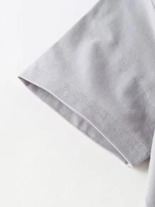 Tops con gái Lá thư Loại bướm Giải trí - Xám - Xem 3