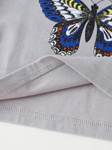 Tops con gái Lá thư Loại bướm Giải trí - Xám - Xem 6