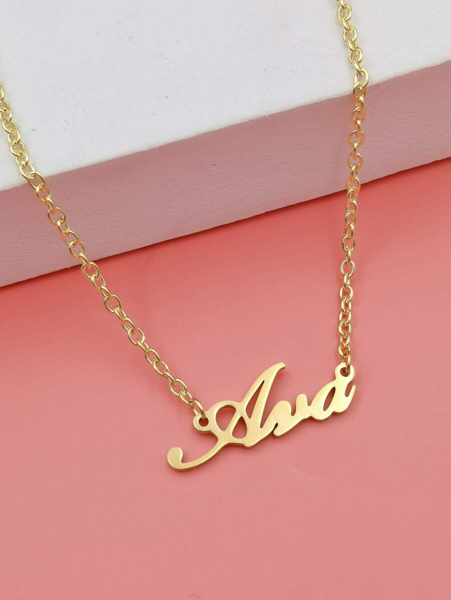 Vòng cổ Charm chữ Name - Vàng - Xem 1