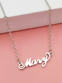 Vòng cổ Charm chữ Name - Bạc - Xem 1