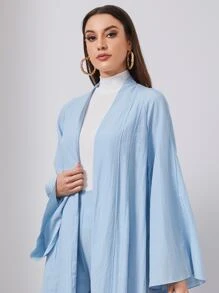 Al Najma Abaya de manga raglán con parte delantera abierta - Celeste - Ver 3