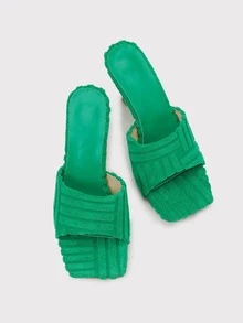 Xăng đan Cao gót Nữ màu trơn Đúng mốt - màu xanh lá - Xem 6