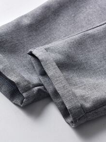 SHEIN 男小童反摺褲腳斜口袋長褲 - 灰色 - 查看 3