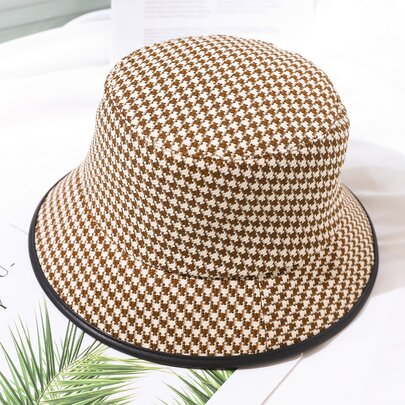 Houndstooth Pattern Bucket Hat