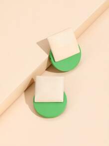 Pendientes de botón geométricos - Multicolor - Ver 3