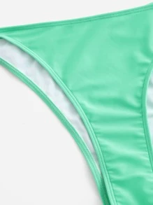 SHEIN Swim Curve Plus Size Triangle Tie Side Bikini Set Summer Beach - Multicolor - View 4