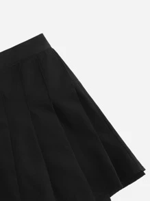 SHEIN Girls Solid Pleated Skirt - Black - View 3
