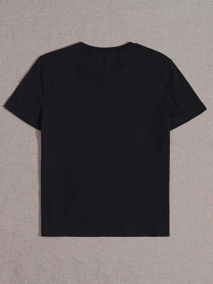 Planet Print Round Neck Tee Graphic Tees Women Tops