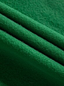 SHEIN EZwear Áo hoodie ấm áp Đồ họa Chữ cái Túi kangaroo Dây rút - màu xanh lá - Xem 5