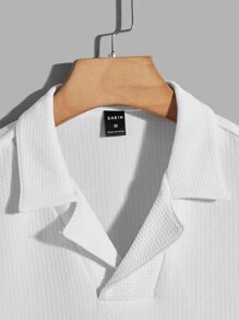Manfinity RebelGame Men Solid Lapel Collar Polo Shirt - White - View 4