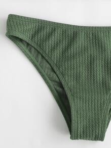 SHEIN Tween Girl Plain Bikini Set Summer Beach - Green - View 3