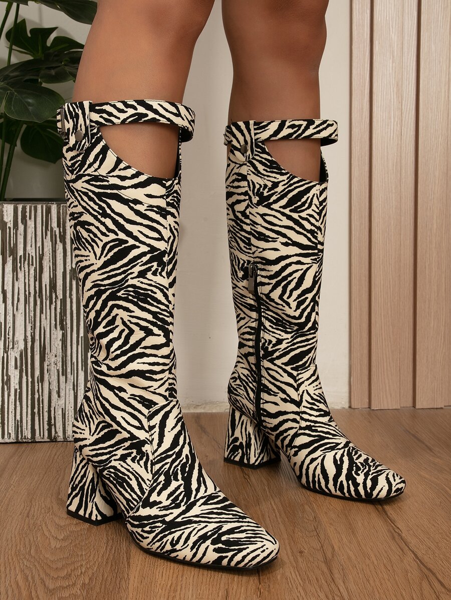 Botas con patrón de rayas de cebra - Multicolor - Ver 1