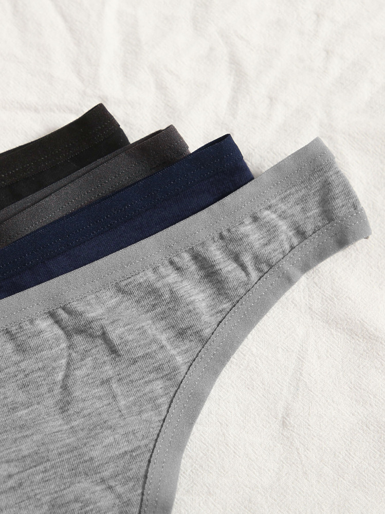 4 条装简约纯色性感内裤 - 彩色 - 查看 4