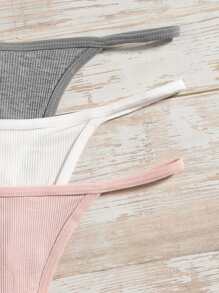 7 paquetes de tanga sexy de costilla lisa