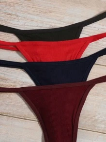 7 paquetes de tanga sexy de costilla lisa