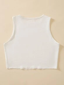 SHEIN Unity Top tank con estampado de letra - Blanco - Ver 2
