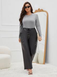 SHEIN Essnce Body unicolor tejido de canalé - Gris Claro - Ver 4