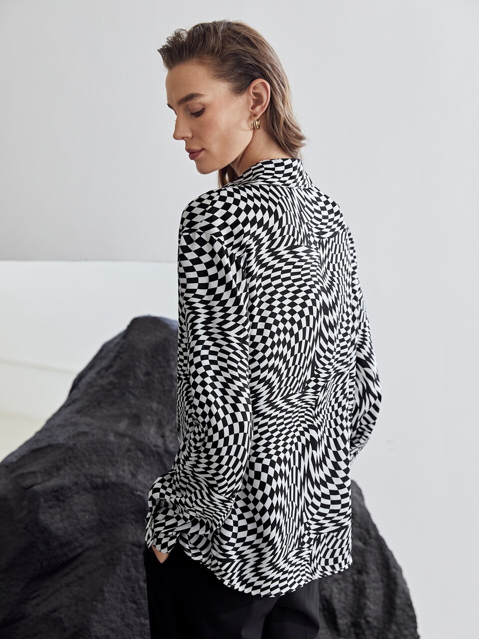 MOTF STRAIGHT FIT CHECKERBOARD SHIRT