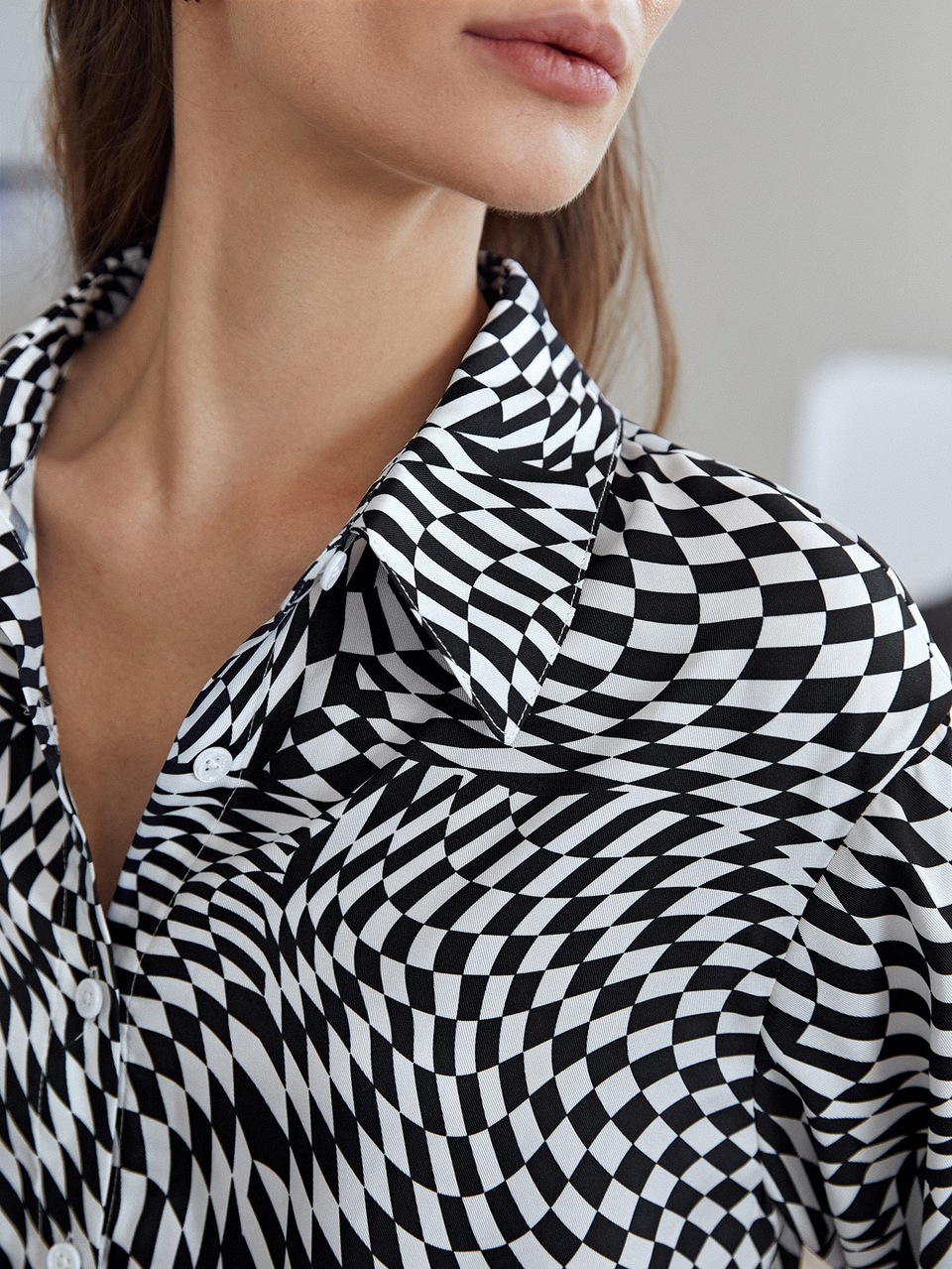MOTF STRAIGHT FIT CHECKERBOARD SHIRT