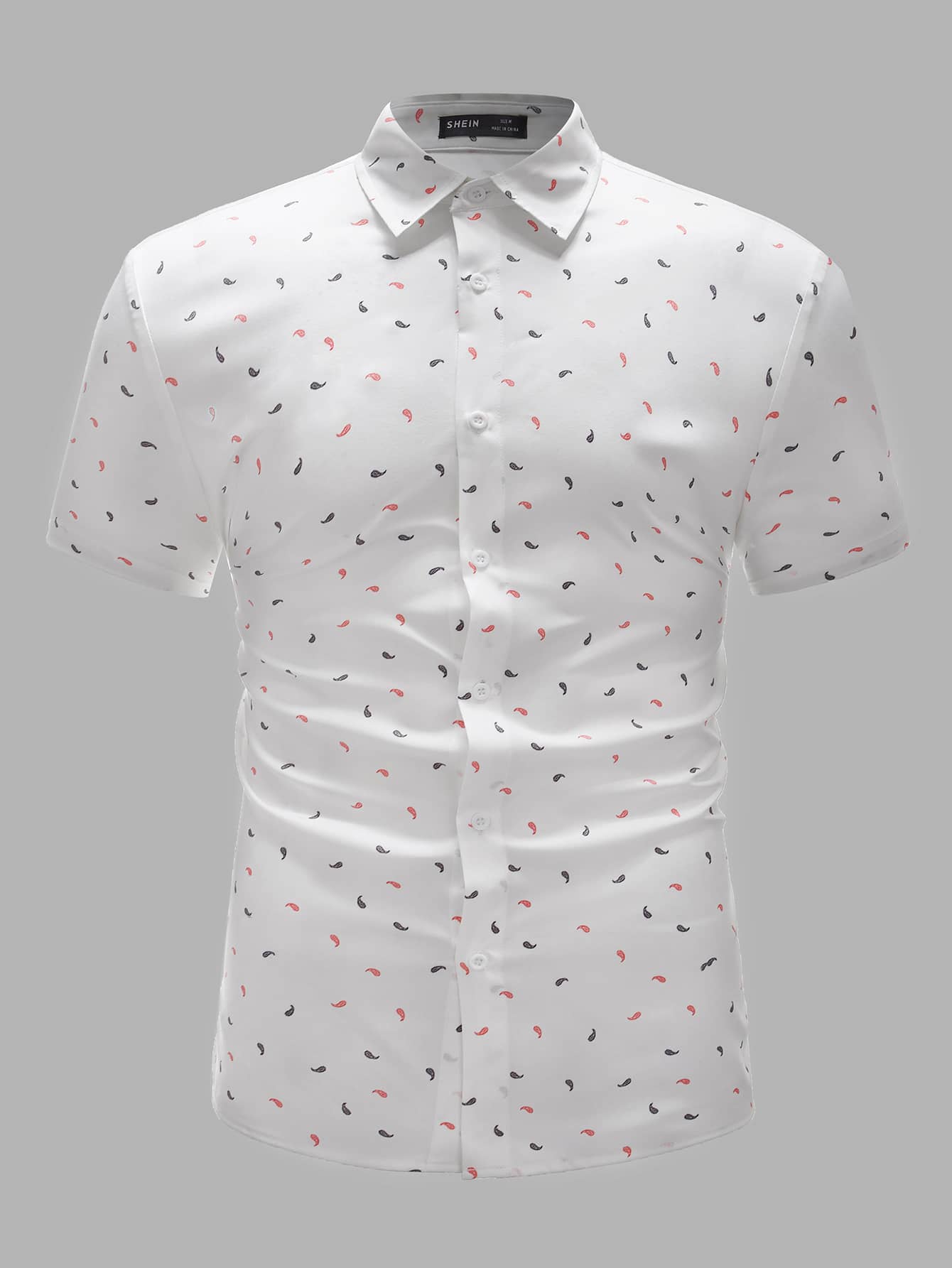 GENTILAND Áo sơ mi Nam Nút phía trước Tất cả trên in Giải trí - trắng - Xem 1