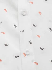 GENTILAND Áo sơ mi Nam Nút phía trước Tất cả trên in Giải trí - trắng - Xem 4