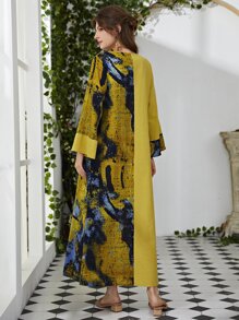 Mulvari Tie Dye V Wired Tunic Dress - Yellow - View 2