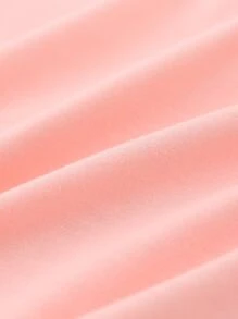 Niñas 1 pieza Camiseta con estampado de conejo y letra - Rosa coral - Ver 7