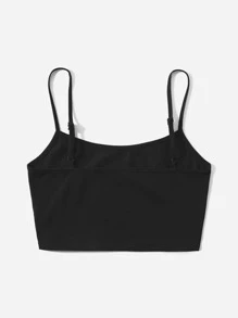 SHEIN EZwear Áo hai dây Đồ họa Giải trí - màu đen - Xem 2