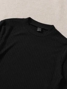 SHEIN 3pcs Ribbed Knit Crop Tee - Multicolor - View 5