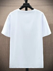 Manfinity RSRT 男士字母和棕櫚樹印花T恤 - 白色 - 查看 2