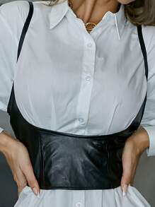 1入組PU皮革背帶式腰帶 - 黑色 - 查看 3