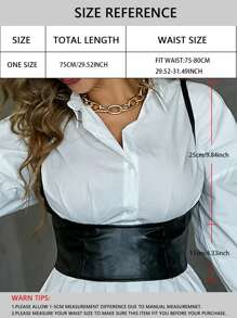 1入組PU皮革背帶式腰帶 - 黑色 - 查看 7