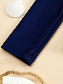 中小男童棕櫚樹印花沙灘泳裝 - 彩色 - 查看 3